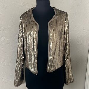 BB Dakota gold sequined cropped jacket
